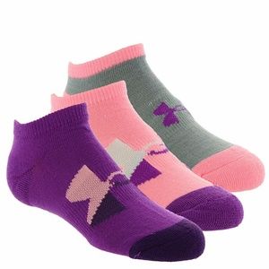 Under Armour Kids Girls No Show Socks 3 Pack